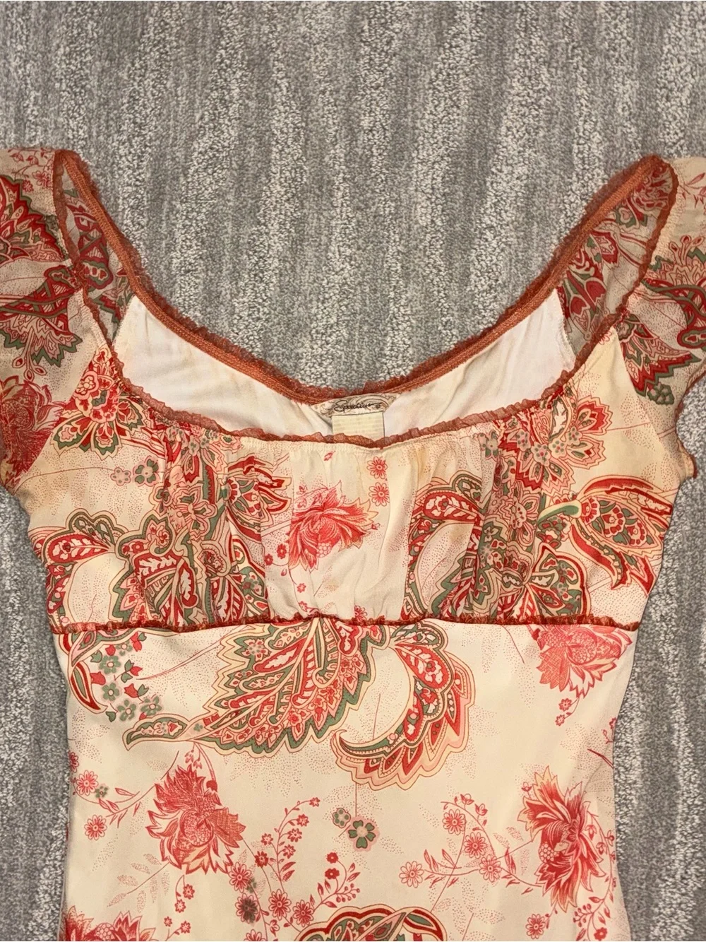 Y2K Speechless Paisley Midi Dress Asymmetric Milkmaid Fairy Boho Women’s Sz 13